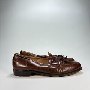 Salvatore Ferragamo Brown Leather Tassel Loafers Luxury Dress Shoes Men’ Sz 11D